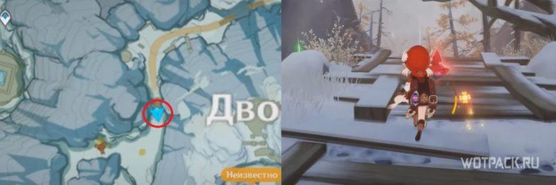Багровый агат #44 на карте в Genshin Impact