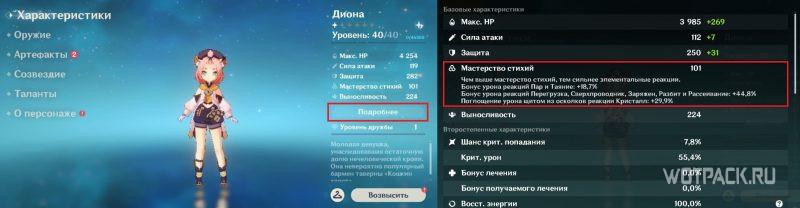 Увеличение урона от мастерства стихий в Genshin Impact