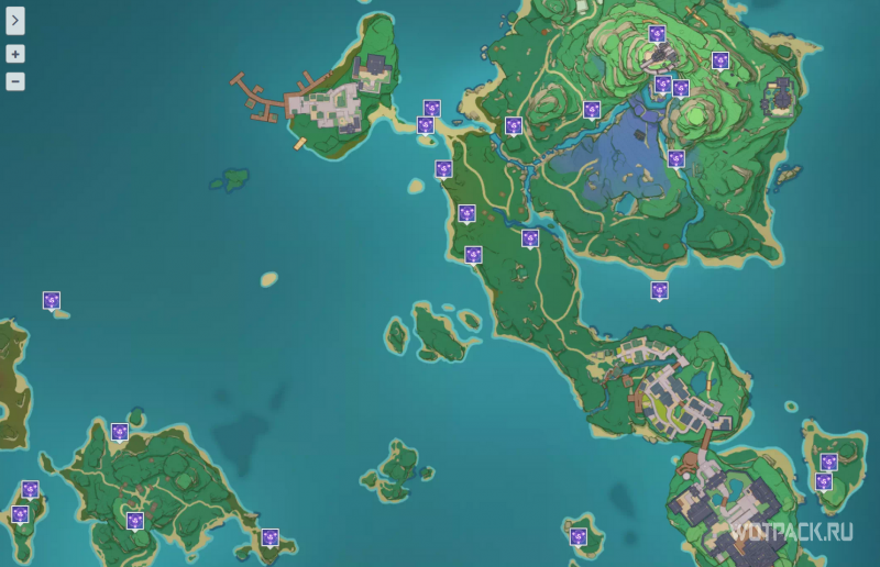 Genshin Impact – карта электрогранумов