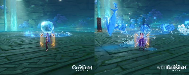 Атаки Гидро ГИпостазиса Genshin Impact