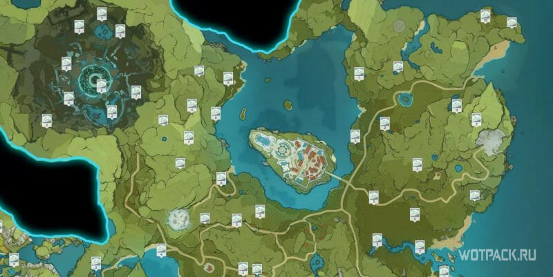 slimes on the map of Mondstadt