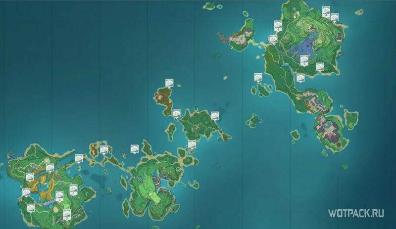 Slimes on the map of Inazuma