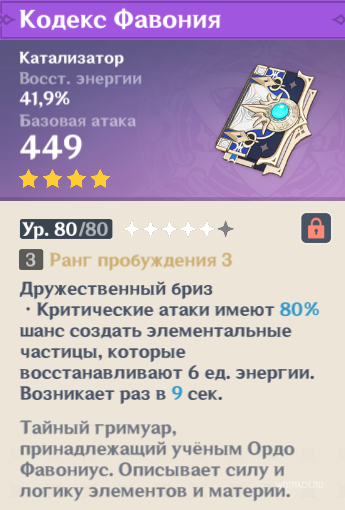 характеристики кодекса Фавония