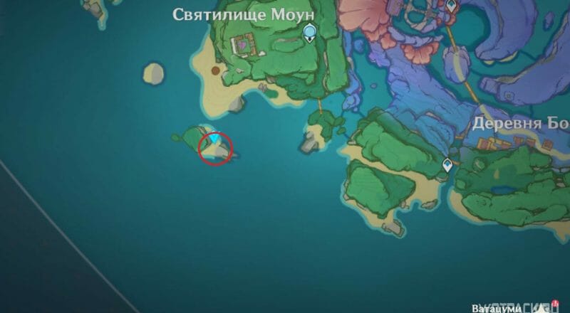 лавачурл на карте к югу от святилища моун