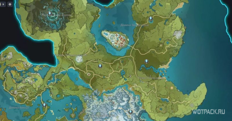 statues of the archon on the map of Mondstadt