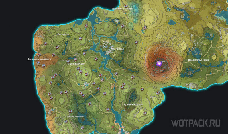 все зоны увядания в genshin impact