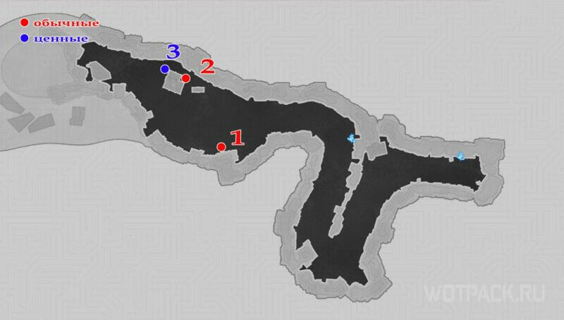 сундуки на карте Пригородных снежных полей