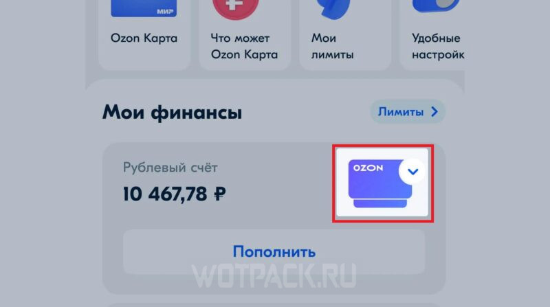 Как открыть карту Ozon