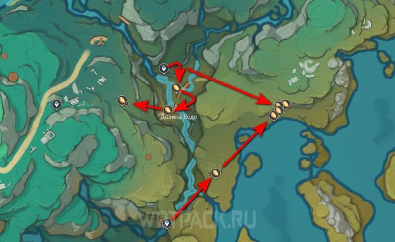 Cor lapis on the map of Chenyu Valley